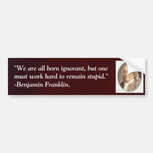 Working hard to remain stupid bumper sticker
