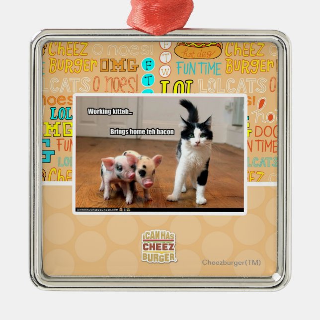 Working kitteh metal tree decoration (Front)