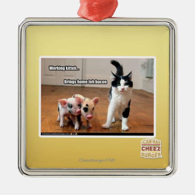 Working kitteh metal tree decoration (Front)