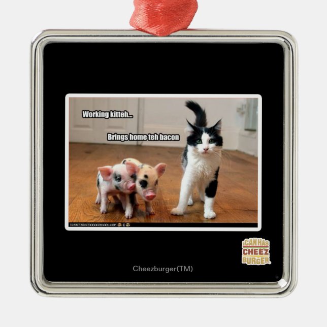 Working kitteh metal tree decoration (Front)