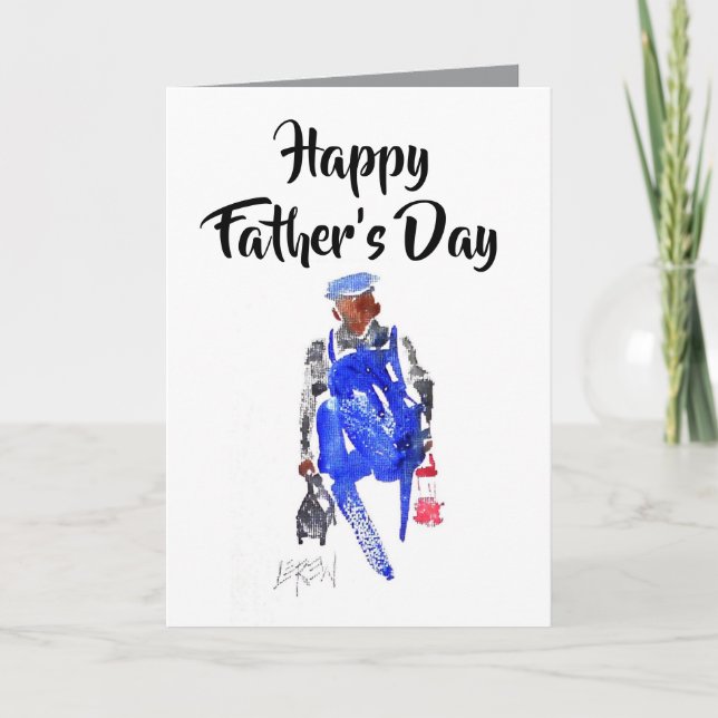 Working Man Helping Others! Happy Father's Day Card (Front)