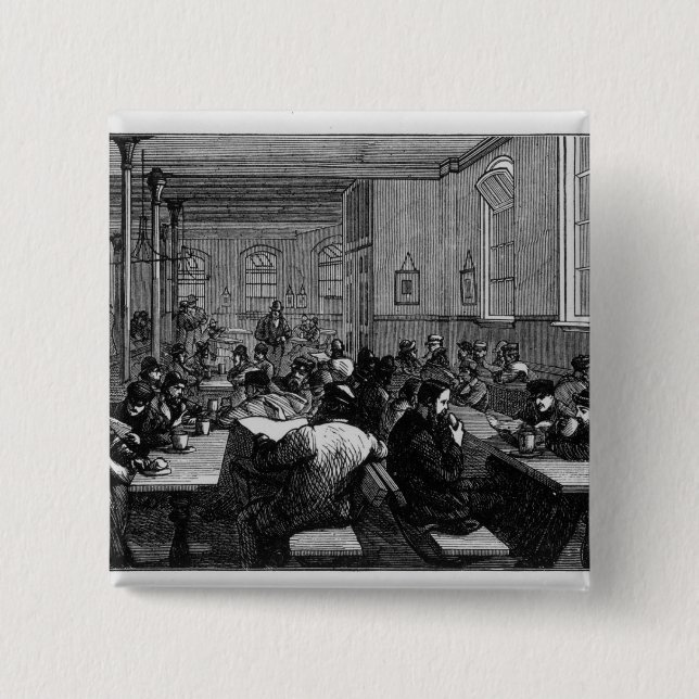 Working man's coffee shop 15 cm square badge (Front)