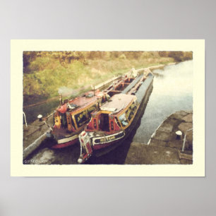 Working narrowboats poster