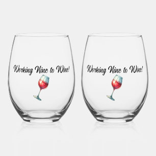 Working Nine to Wine Stemless Wine Glass