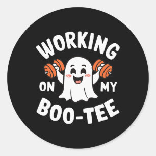 Working On My Boo Tee 1 Classic Round Sticker