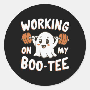 Working On My Boo Tee Classic Round Sticker