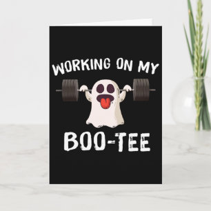 Working On My Boo Tee Halloween Dead Lift Ghost Gy Card