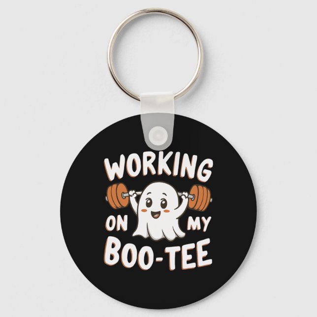Working On My Boo Tee  Key Ring (Front)