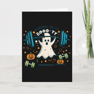 Working On My Boo-ty Funny Booty Halloween Ghost W Card