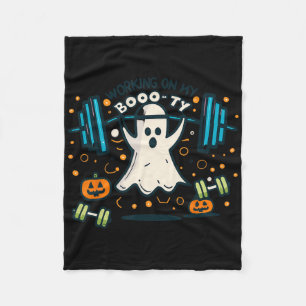 Working On My Boo-ty Funny Booty Halloween Ghost W Fleece Blanket