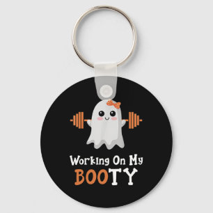 Working On My Booty Boo-Ty Funny Halloween Gym Gho Key Ring