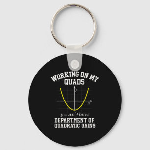 Working On My Quads Funny Algebra Math Gym Teacher Key Ring