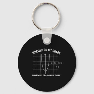 Working On My Quads Funny Algebra Math Gym Teacher Key Ring
