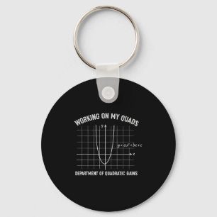 Working On My Quads Funny Algebra Math Gym Teacher Key Ring