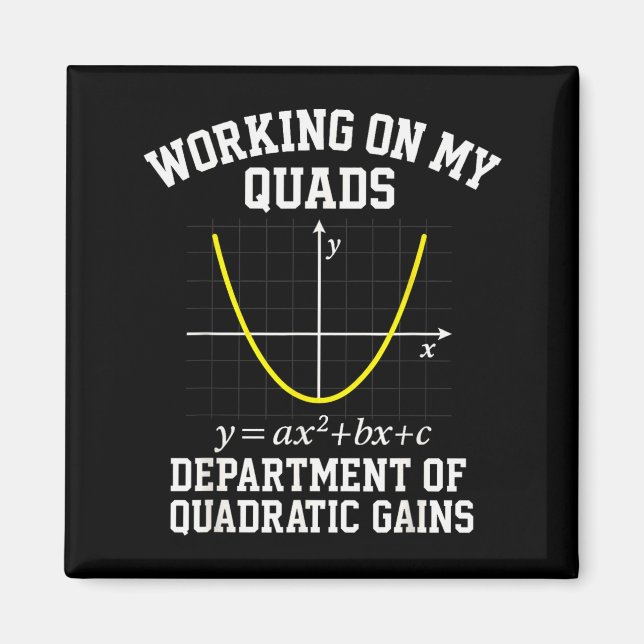 Working On My Quads Funny Algebra Math Gym Teacher Magnet (Front)