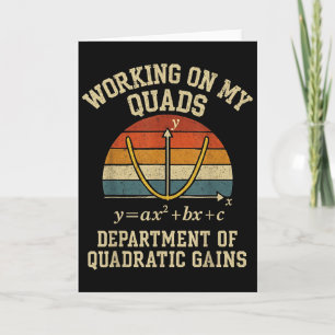Working On My Quads Funny Retro Algebra Math Gym T Card