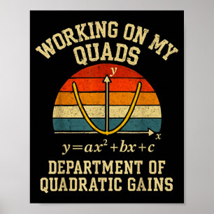 Working On My Quads Funny Retro Algebra Math Gym T Poster