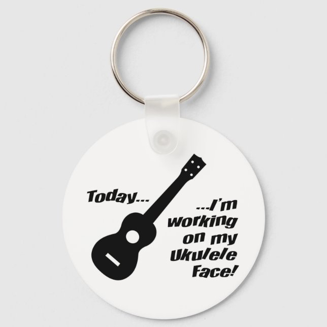 Working on my ukulele face! key ring (Front)