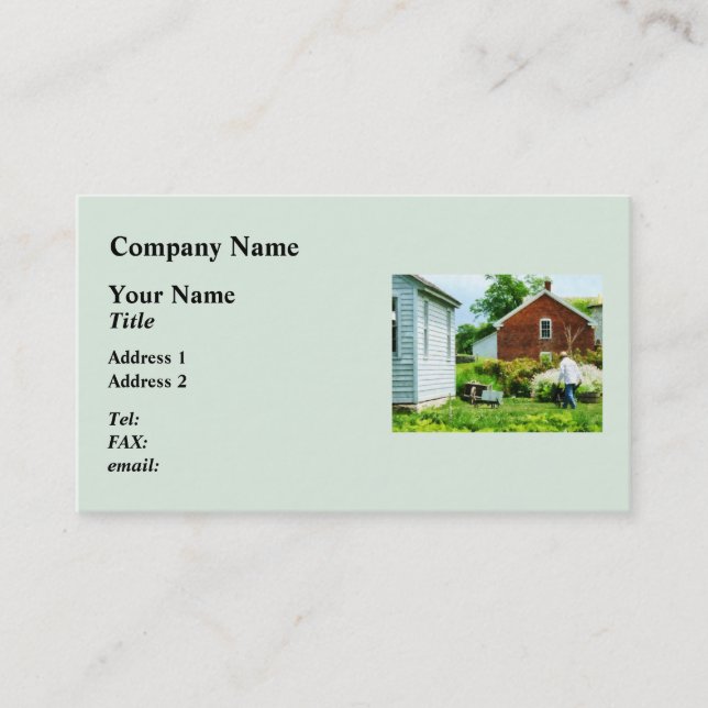 Working on the Farm Business Card (Front)