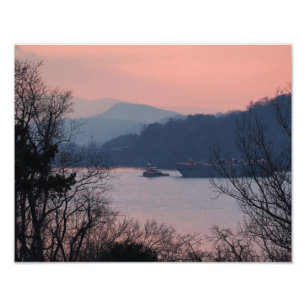 Working On the River At Sunset Photo Print