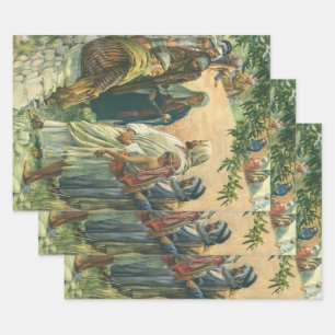 Working on the Sabbath, Vintage Religion Wrapping Paper Sheet