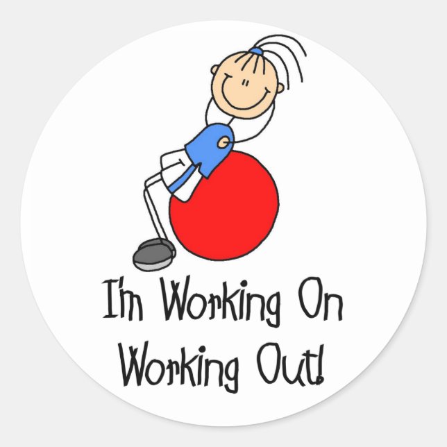 Working On Working Out Sticker (Front)