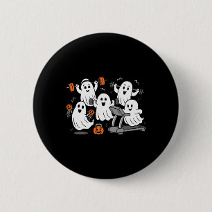 Working Out Ghost Gym Halloween Shirt Fitness Weig 6 Cm Round Badge