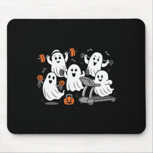 Working Out Ghost Gym Halloween Shirt Fitness Weig Mouse Pad