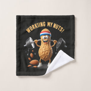Working Out My Nuts_ Funny Peanut Gym Wash Cloth