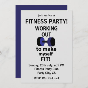 Working Out Workout Weights Work Out Invitation