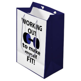 Working Out Workout Weights Working Out Medium Gift Bag