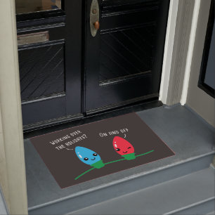 Working Over The Holidays Funny Christmas Lights  Doormat