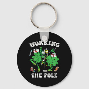 Working The Pole Nurse St Patricks Day Nursing Rn Key Ring