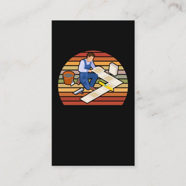 Working Tiler Vintage Tile Craftsmen Business Card (Front)
