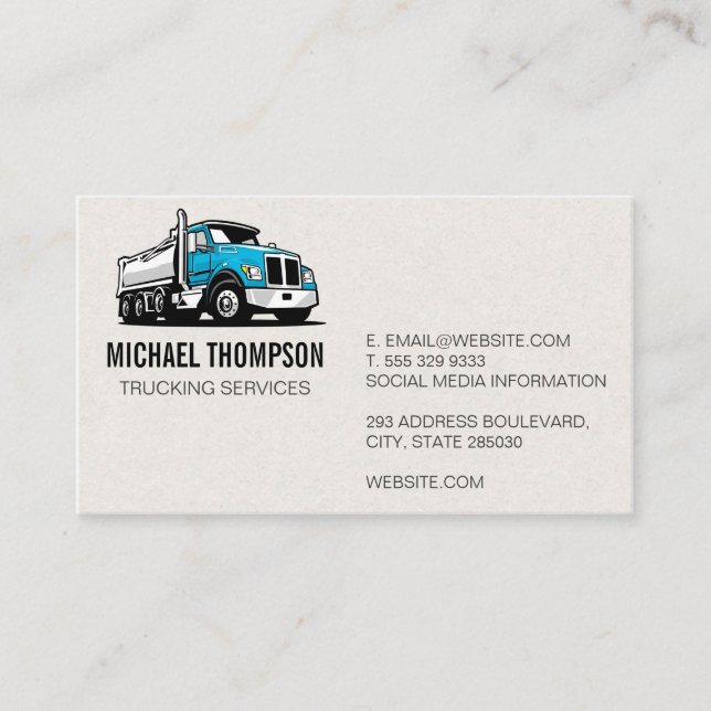 Working Truck Icon Business Card (Front)