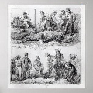 Workmen near the New Post Office in The City Poster