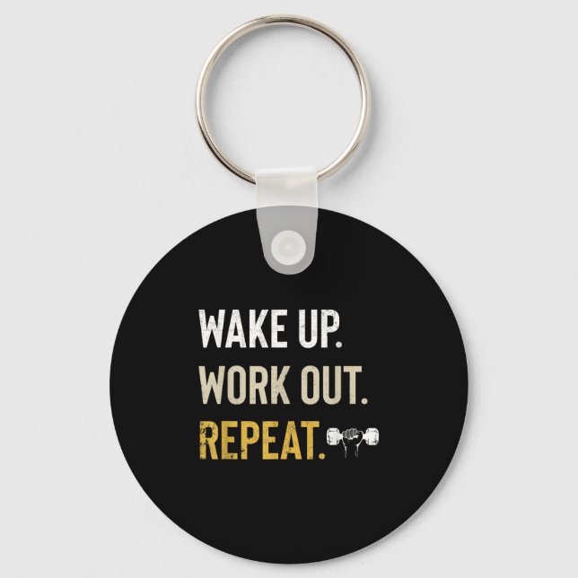 Workou Wake Up Insrational And Motivational Gym Gi Key Ring (Front)