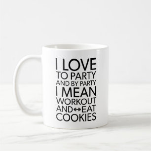 Workout and Eat Cookies - Funny Novelty Gym Coffee Mug