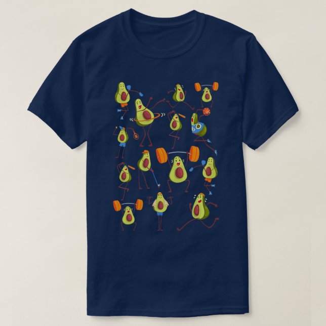 Workout Avocados T-Shirt (Design Front)