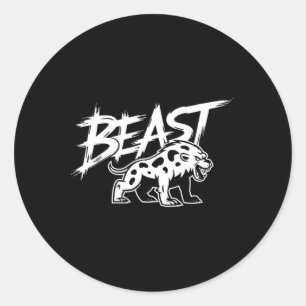 Workout Beast Gym Bodybuilding Training Fitness Me Classic Round Sticker