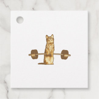 Workout Cat Deadlift Favour Tags