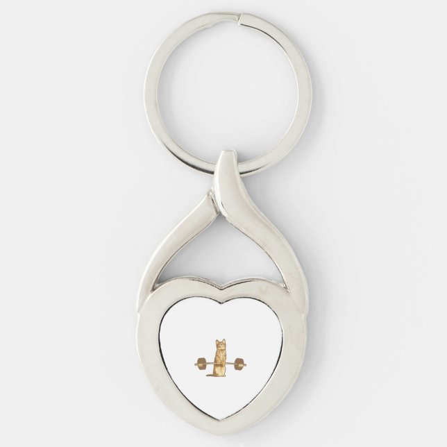 Workout Cat Deadlift Key Ring (Front)