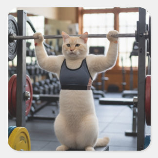 Workout Cat Sticker