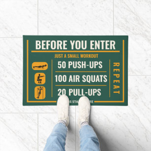 Workout challenge for the entrance area doormat