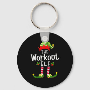Workout Christmas Elf Matching Pajama X-mas Party  Key Ring