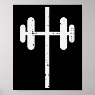 Workout Cross Barbel Pocket Christian Exercise Gym Poster