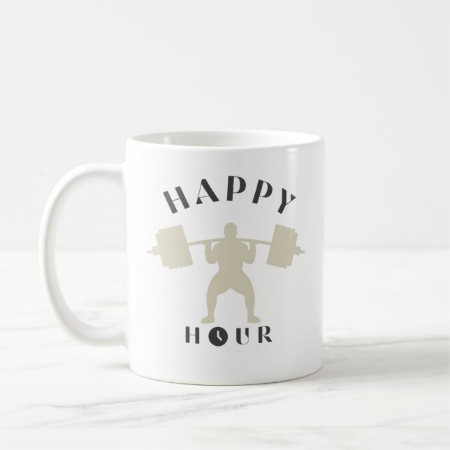 Workout Crossfit Coffee mug Happy Hour Funny Gym  (Left)