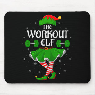 Workout Elf Christmas Family Girls Women Elf Squad Mouse Pad