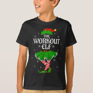 Workout Elf Christmas Family Girls Women Elf Squad T-Shirt