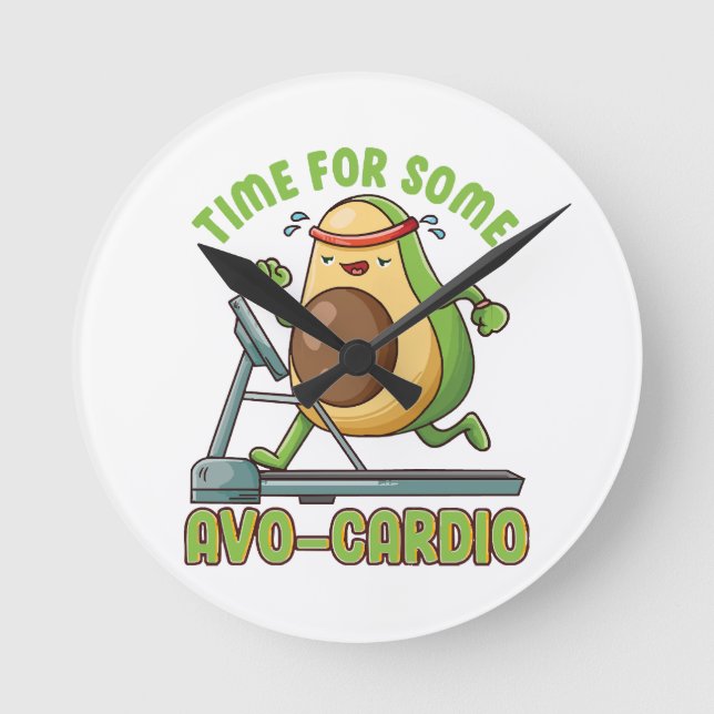 Workout Exercise Funny Humour Sayings Quotes Round Clock (Front)